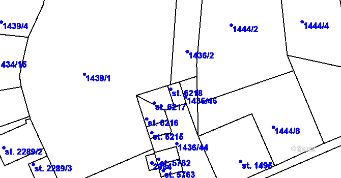Parcela st. 6218 v KÚ Jablonec nad Nisou, Katastrální mapa