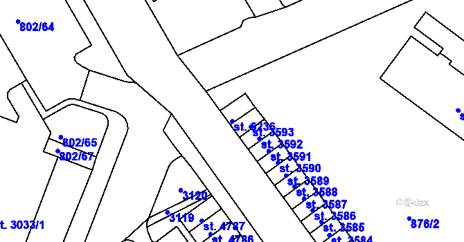 Parcela st. 6236 v KÚ Jablonec nad Nisou, Katastrální mapa