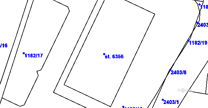Parcela st. 6356 v KÚ Jablonec nad Nisou, Katastrální mapa