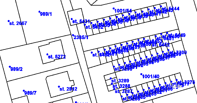 Parcela st. 6461 v KÚ Jablonec nad Nisou, Katastrální mapa
