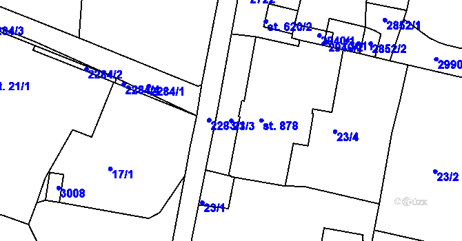 Parcela st. 23/3 v KÚ Jablonec nad Nisou, Katastrální mapa
