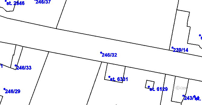 Parcela st. 246/32 v KÚ Jablonec nad Nisou, Katastrální mapa