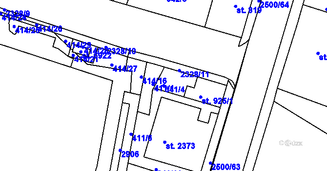 Parcela st. 341/4 v KÚ Jablonec nad Nisou, Katastrální mapa