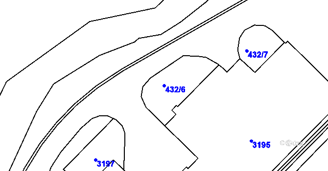 Parcela st. 432/6 v KÚ Jablonec nad Nisou, Katastrální mapa