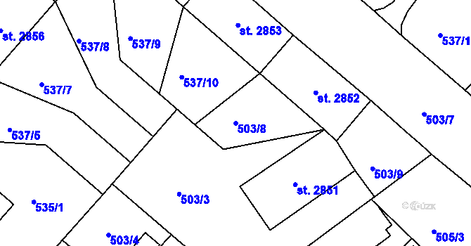 Parcela st. 503/8 v KÚ Jablonec nad Nisou, Katastrální mapa