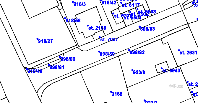 Parcela st. 898/30 v KÚ Jablonec nad Nisou, Katastrální mapa