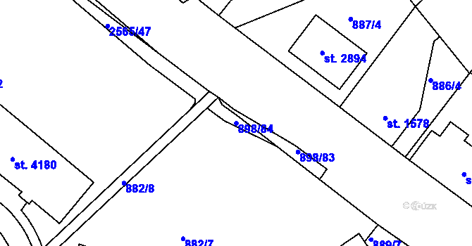 Parcela st. 898/84 v KÚ Jablonec nad Nisou, Katastrální mapa