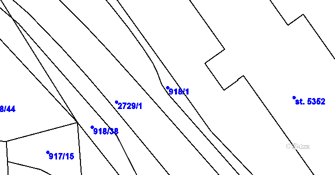 Parcela st. 918/1 v KÚ Jablonec nad Nisou, Katastrální mapa
