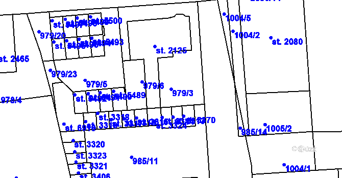 Parcela st. 979/3 v KÚ Jablonec nad Nisou, Katastrální mapa