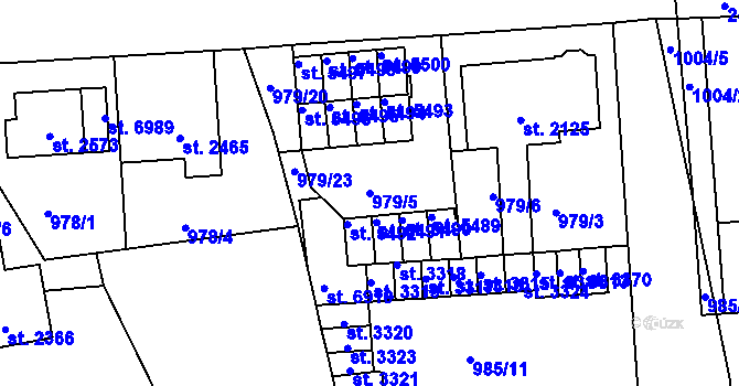 Parcela st. 979/5 v KÚ Jablonec nad Nisou, Katastrální mapa