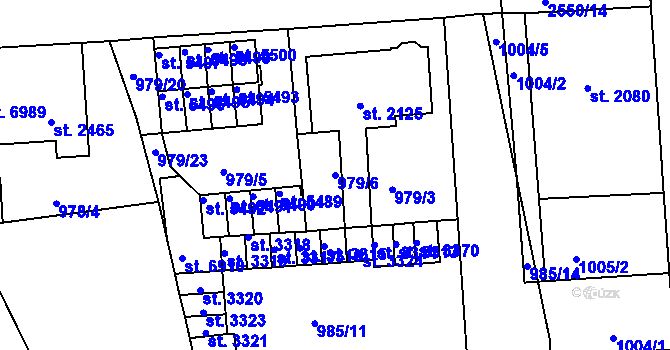Parcela st. 979/6 v KÚ Jablonec nad Nisou, Katastrální mapa