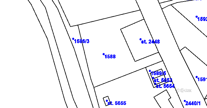 Parcela st. 1588 v KÚ Jablonec nad Nisou, Katastrální mapa