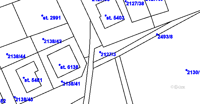 Parcela st. 2127/3 v KÚ Jablonec nad Nisou, Katastrální mapa