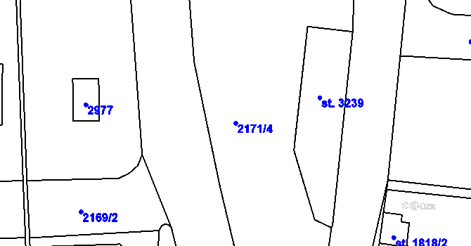 Parcela st. 2171/4 v KÚ Jablonec nad Nisou, Katastrální mapa