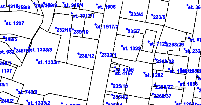Parcela st. 2323/1 v KÚ Jablonec nad Nisou, Katastrální mapa