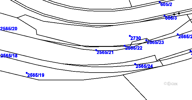 Parcela st. 2565/21 v KÚ Jablonec nad Nisou, Katastrální mapa