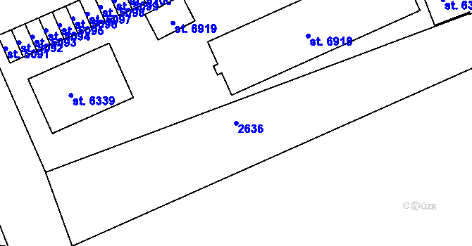 Parcela st. 2636 v KÚ Jablonec nad Nisou, Katastrální mapa