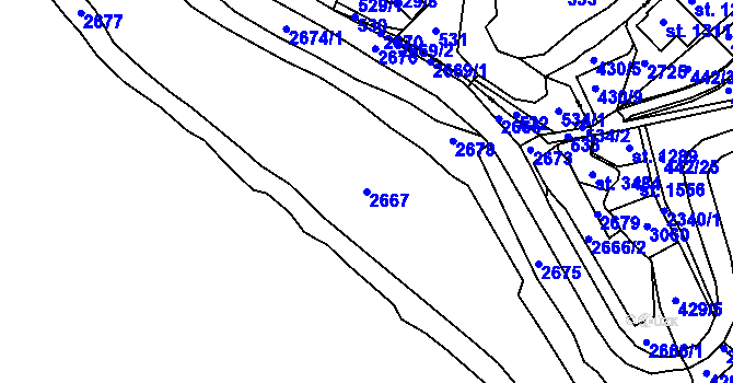 Parcela st. 2667 v KÚ Jablonec nad Nisou, Katastrální mapa