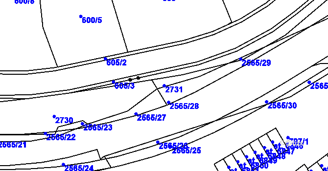 Parcela st. 2731 v KÚ Jablonec nad Nisou, Katastrální mapa