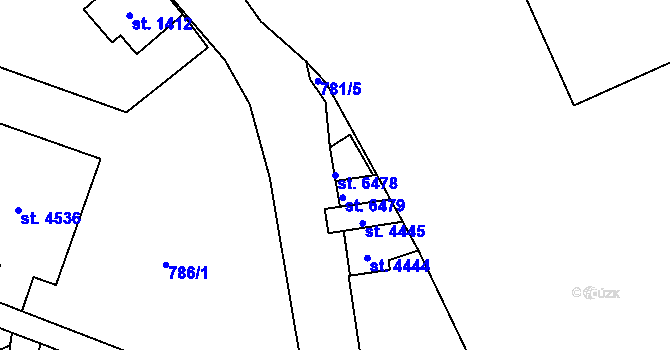 Parcela st. 6478 v KÚ Jablonec nad Nisou, Katastrální mapa