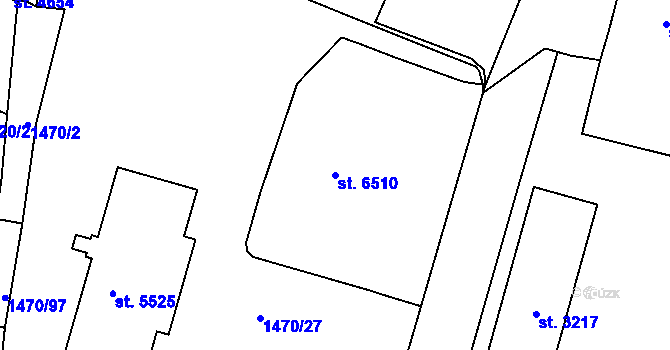 Parcela st. 6510 v KÚ Jablonec nad Nisou, Katastrální mapa