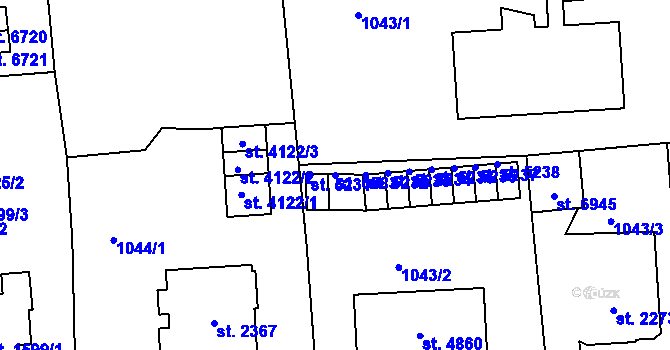 Parcela st. 6383 v KÚ Jablonec nad Nisou, Katastrální mapa