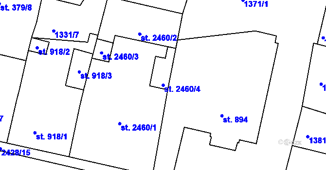 Parcela st. 2460/4 v KÚ Jablonec nad Nisou, Katastrální mapa