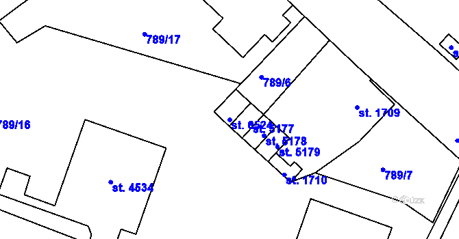 Parcela st. 6524 v KÚ Jablonec nad Nisou, Katastrální mapa