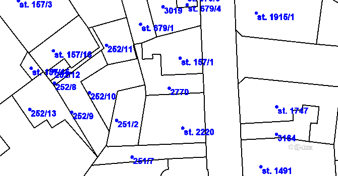 Parcela st. 2770 v KÚ Jablonec nad Nisou, Katastrální mapa