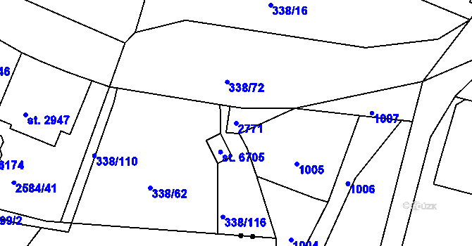 Parcela st. 2771 v KÚ Jablonec nad Nisou, Katastrální mapa