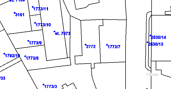 Parcela st. 2772 v KÚ Jablonec nad Nisou, Katastrální mapa