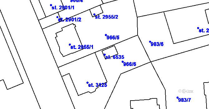 Parcela st. 6535 v KÚ Jablonec nad Nisou, Katastrální mapa