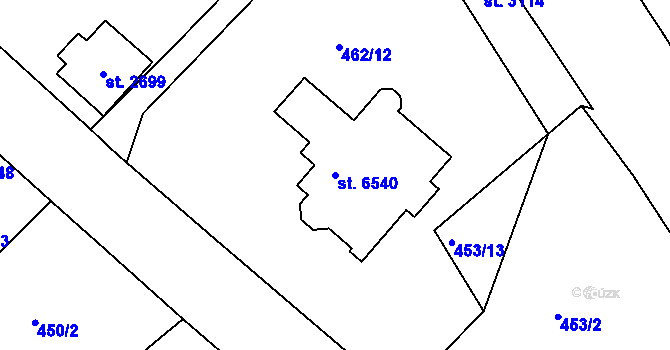Parcela st. 6540 v KÚ Jablonec nad Nisou, Katastrální mapa