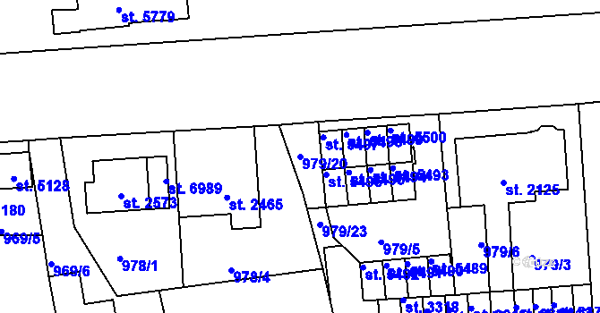 Parcela st. 979/20 v KÚ Jablonec nad Nisou, Katastrální mapa