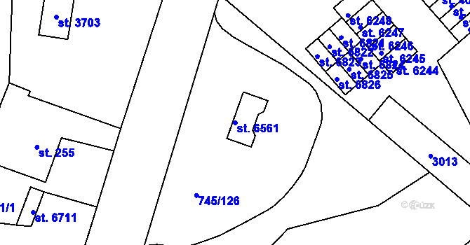 Parcela st. 6561 v KÚ Jablonec nad Nisou, Katastrální mapa