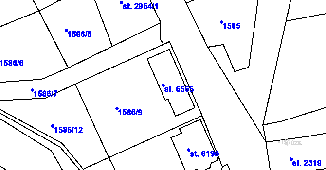 Parcela st. 6565 v KÚ Jablonec nad Nisou, Katastrální mapa
