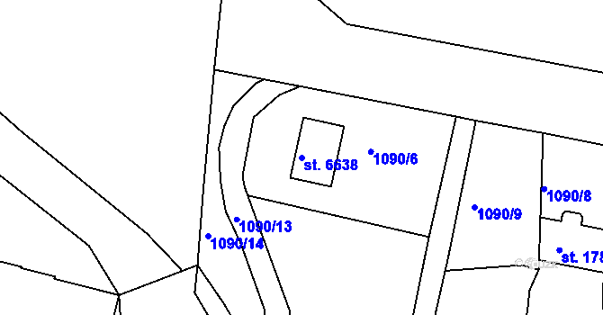 Parcela st. 6638 v KÚ Jablonec nad Nisou, Katastrální mapa