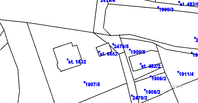 Parcela st. 6652 v KÚ Jablonec nad Nisou, Katastrální mapa