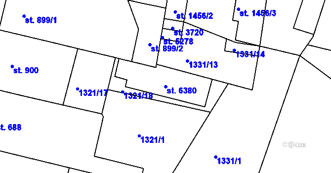 Parcela st. 6380 v KÚ Jablonec nad Nisou, Katastrální mapa