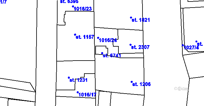 Parcela st. 6741 v KÚ Jablonec nad Nisou, Katastrální mapa