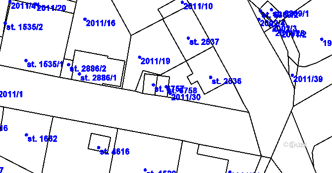 Parcela st. 6758 v KÚ Jablonec nad Nisou, Katastrální mapa
