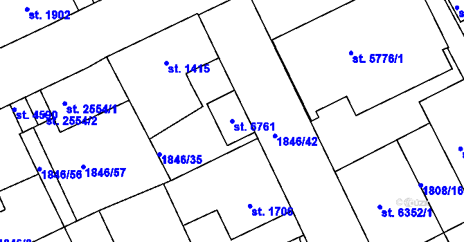 Parcela st. 6761 v KÚ Jablonec nad Nisou, Katastrální mapa
