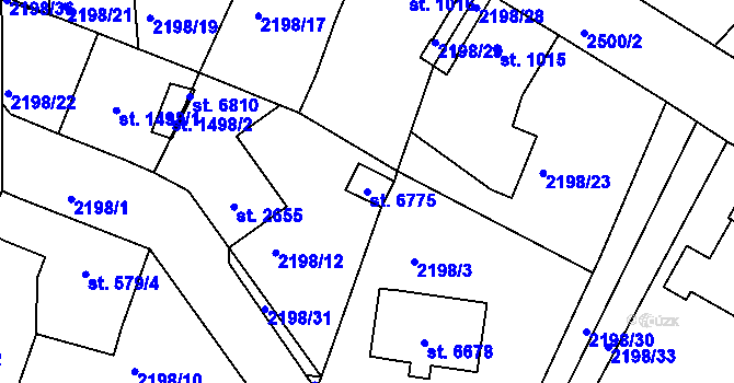 Parcela st. 6775 v KÚ Jablonec nad Nisou, Katastrální mapa