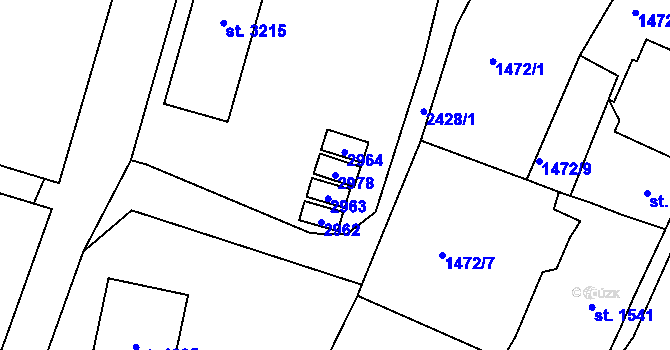 Parcela st. 2978 v KÚ Jablonec nad Nisou, Katastrální mapa