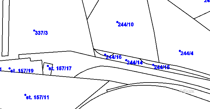 Parcela st. 244/16 v KÚ Jablonec nad Nisou, Katastrální mapa