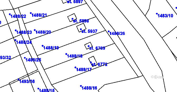 Parcela st. 6769 v KÚ Jablonec nad Nisou, Katastrální mapa