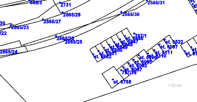 Parcela st. 6851 v KÚ Jablonec nad Nisou, Katastrální mapa