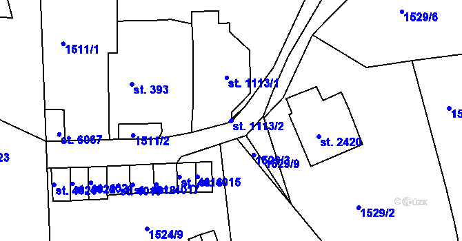 Parcela st. 1113/2 v KÚ Jablonec nad Nisou, Katastrální mapa