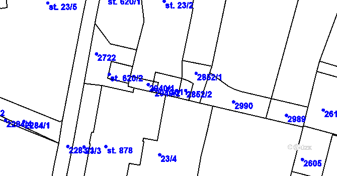 Parcela st. 3011 v KÚ Jablonec nad Nisou, Katastrální mapa