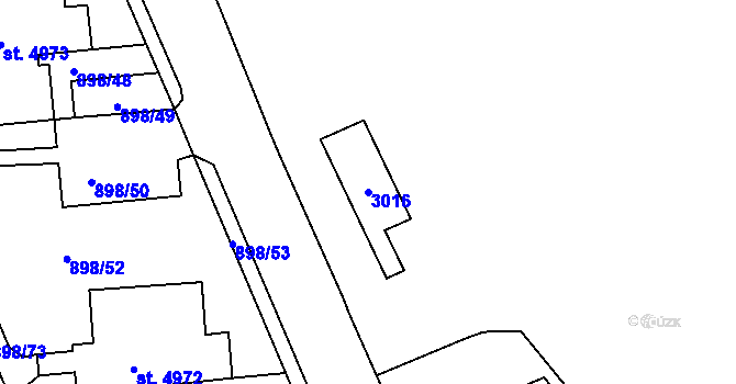 Parcela st. 3016 v KÚ Jablonec nad Nisou, Katastrální mapa